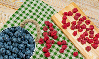 Rustic Berry Arrangement with Raspberries and Blueberries