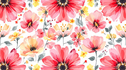 Abstract floral art background vector. Botanical watercolor hand drawn flowers paint brush line art. Design illustration for wallpaper, banner, print, poster, cover, greeting and invitation card.