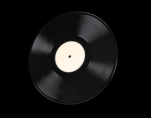 Close-up of a blank vinyl record