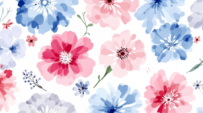 Computer trukket blomst illustration.Akvarel blomster. Manuel sammens&aelig;tning.Big Set akvarel elementer.