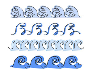 Set of hooks and wavy curls.