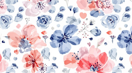 Abstract floral art background vector. Botanical watercolor hand drawn flowers paint brush line art. Design illustration for wallpaper