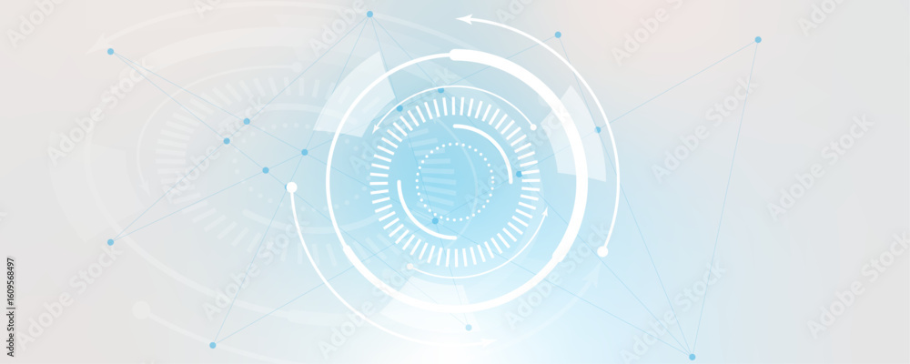 Poster abstract modern technology futuristic hud circles communication elements background. hi-tech communi