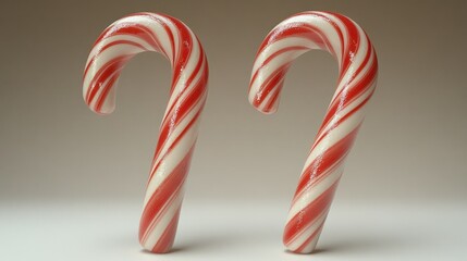 Two red and white striped candy canes