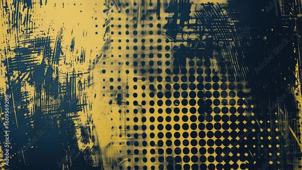 Poster a yellow and black building with no additional context