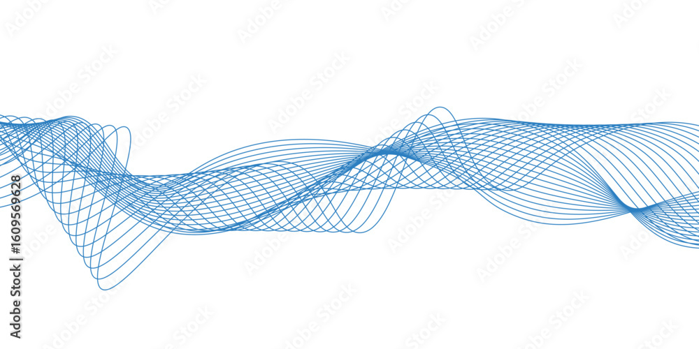 Poster abstract blue and white background abstract wave lines for banner, wallpaper background. abstract ba