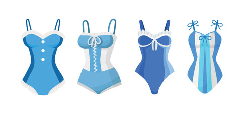 Swimming suit. Flat vector clipart, illustration with isolated background.