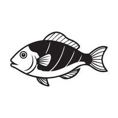 Parrot fish silhouette vector illustration logo sticker