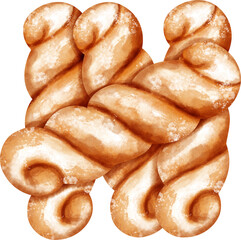 watercolor donut twist