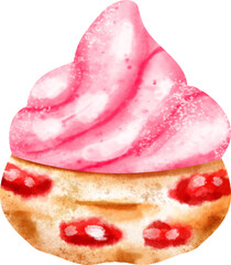 watercolor strawberry scone
