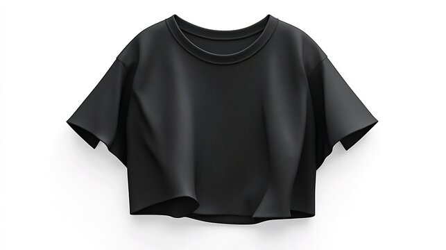A black cropped t-shirt