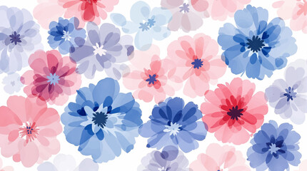Seamless background with flowers, Computer drawn flower illustration. Watercolor Flowers.Manual composition.Big Set watercolor elements.