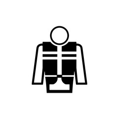 mandatory safety signs icon symbol only_life jacket required black and white color symbol only 