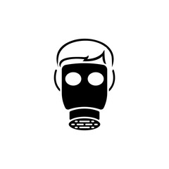 mandatory safety signs icon symbol only_fullface respiratory must be worn black and white color symbol only 