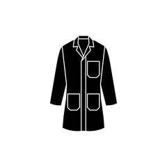 mandatory safety signs icon symbol only_wear labcoat black and white color symbol only 