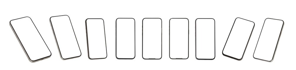 Mockup smart phone new generation isolated screen Transparent of PNG image for Infographic Business...