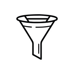 Outline funnel icon on filter process