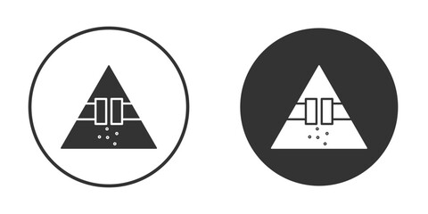 Caution safety leak of water or chemical material signs in trendy flat design versions in black and white.