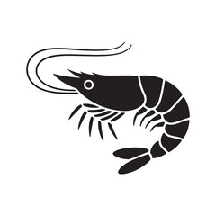 Shrimp Silhouette Vector Illustration eps 10