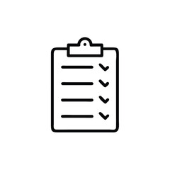 Obraz premium Outline icon a clipboard with a checklist checkmarks document
