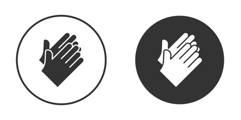 Clapping hands icon in trendy flat design versions in black and white.