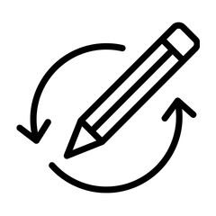 Conceptual Vector Graphic of a Pencil Undergoing Continuous Rotation and Transformation for Creative Processes and Idea Generation