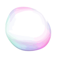A beautiful iridescent bubble with a soft pastel watercolor texture, an abstract liquid shape design element for creative projects.
