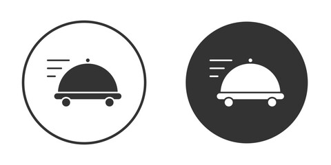 Food delivery icon in trendy flat design versions in black and white.