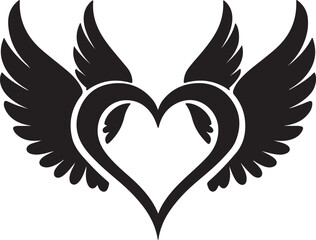 Heart with wings vector showing love and freedom in a decorative design