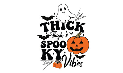 Thick Thighs & Spooky Vibes PNG T-Shirt Design
