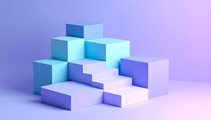 Obraz premium Abstract geometric shapes in pastel colors (3)