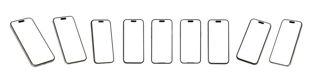 Smart phone Mockup new generation isolated screen Transparent of PNG image for Infographic Business...