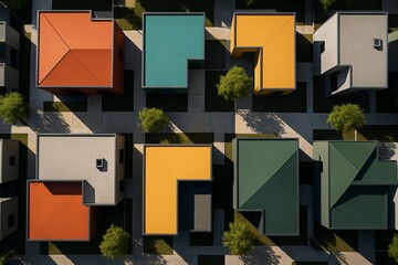  Colorful Geometric Rooftops From Above