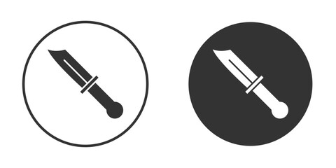 knife icon in trendy flat design versions in black and white.