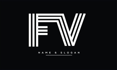 FV, VF, F, V Abstract Letters Logo Monogram
