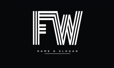 FW, WF, F, W Abstract Letters Logo Monogram