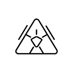 Outline triangle with internal geometric shapes lines abstract border