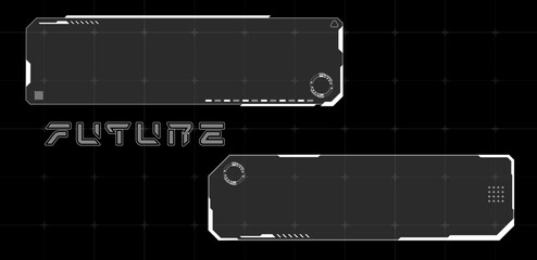 Set White Futuristic HUD text box frames vector illustration