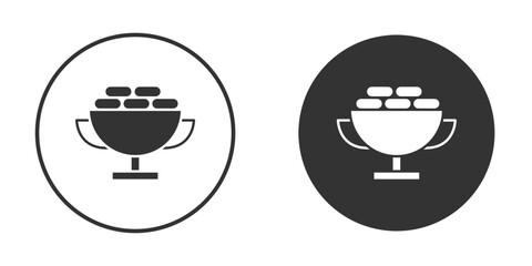 Ramadan breakfast icon in trendy flat design versions in black and white.