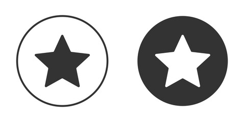 Star icon in trendy flat design versions in black and white.
