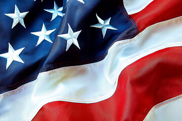 United states flag, The flag displays vivid red and white stripes along with bright white stars on a deep blue background