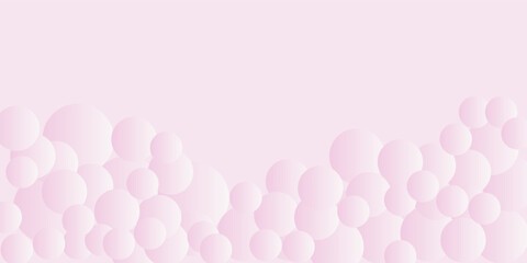 Beautiful fluffy clouds on pink sky background. Clouds on pink sky banner. Vector clouds. Border of clouds on pink background. Realistic fluffy cloud.