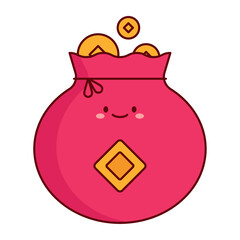 Lucky Money Bag Vector Illustration