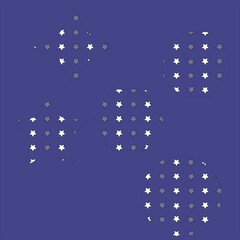 Creative design featuring geometric shapes filled with white star pattern on a blue background, ideal for American-themed projects, abstract pattern, and modern USA-style illustrations