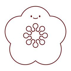 Flat Sakura Flower Vector Icon
