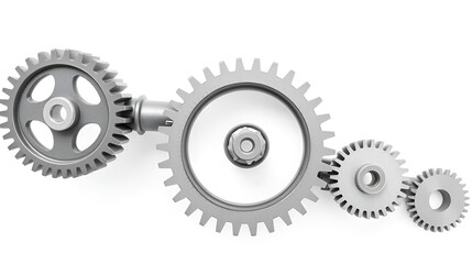 spiral bevel gear train isolated on white background