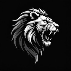 Fototapeta premium the lion king roars tatto logo
