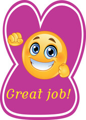 Great Job for kids – classroom rule sticker with cute emoji