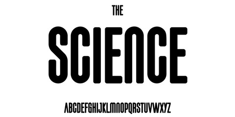 Science technology font, futuristic alphabet for scientific headline, medical digital product logo, display device typography, app UI typographic design. Modern vector typeset.