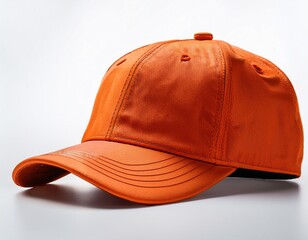 classic orange baseball cap isolated on white background ideal for showcasing designs and logos